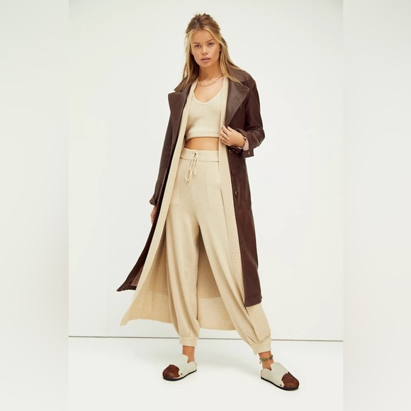 Free People Beach - Living In This Sweater Set PANTS ONLY - Cream - Size Small - Picture 2 of 10